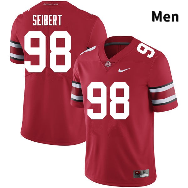 Ohio State Buckeyes Jake Seibert Men's #98 Red Authentic Stitched College Football Jersey